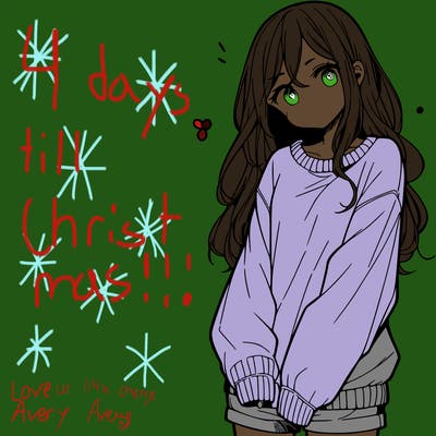 manga teen girl  in a sweater and baggy pants