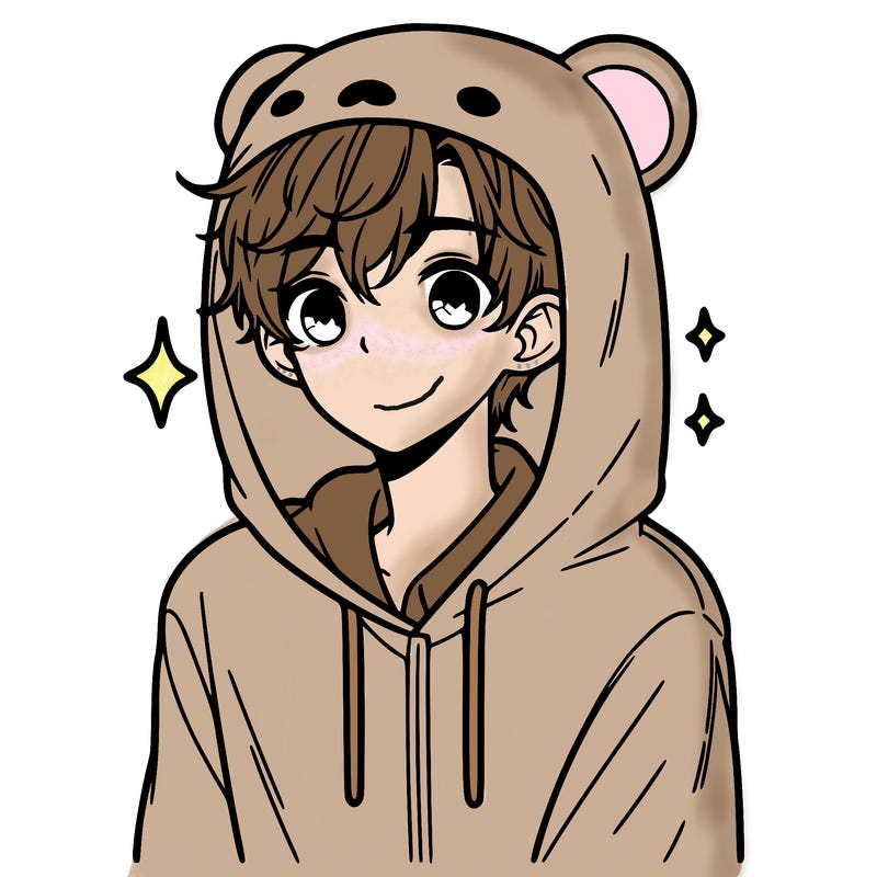 a 17 year old boy in a cute animal hoodie