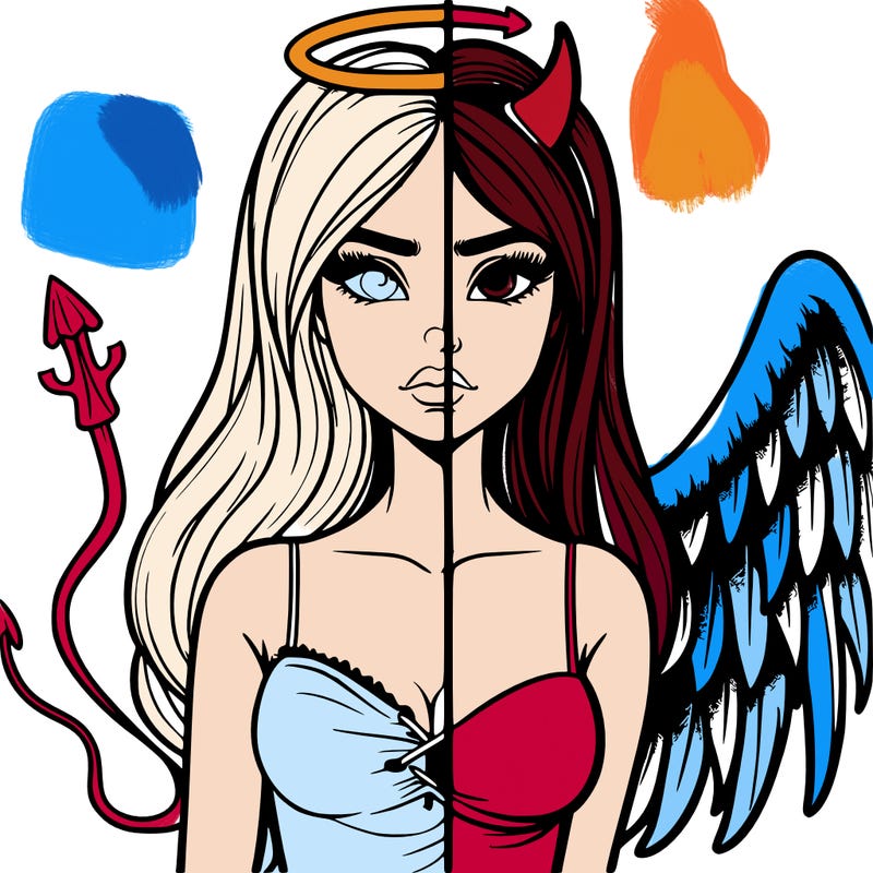 devil vs angel realistic girl
