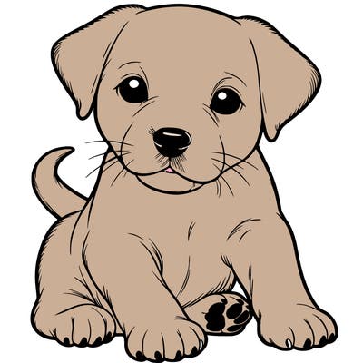 white realistic puppy