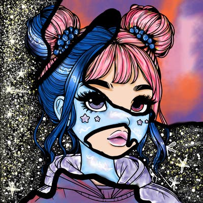 realistic girl with space buns