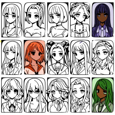 girls that look diffrent anime