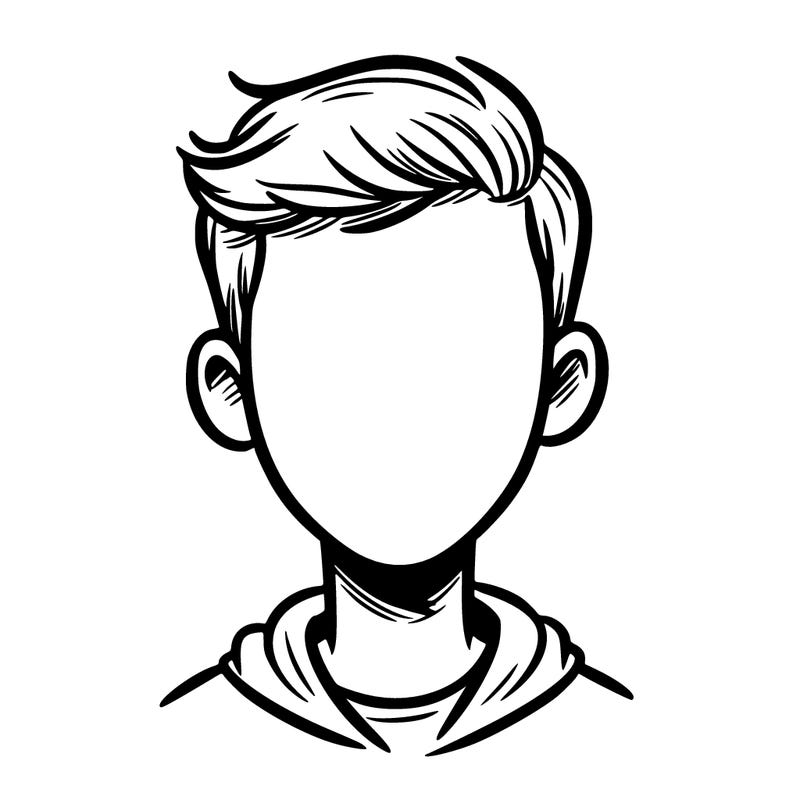 sketch of a person without a face