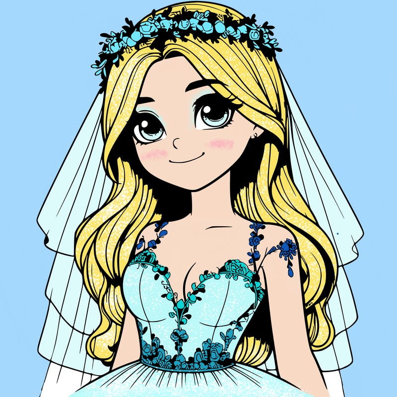 realistic girl in a wedding dress