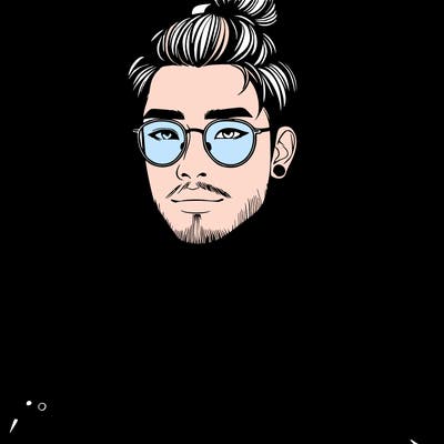 young attractive asian man with a man-bun, glasses, and tattoo's