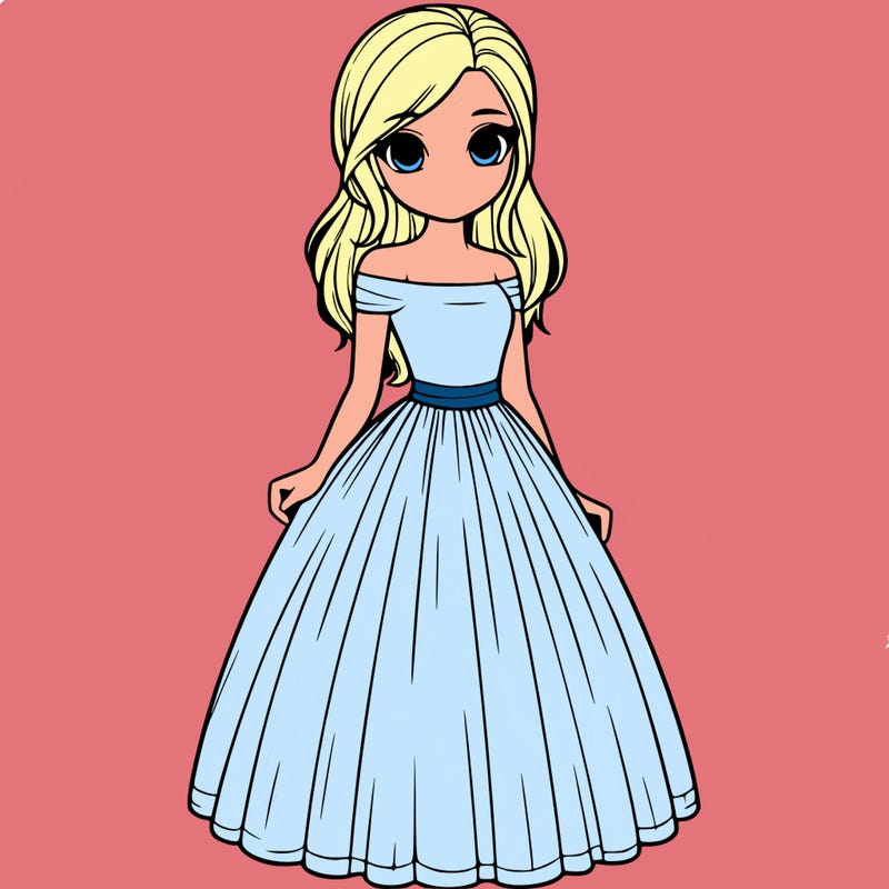 realistic girl in dress