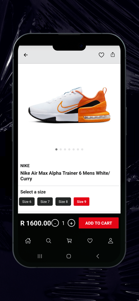 Studio 88 App - Product page for Nike Air Max Alpha Trainer 6 sneakers on the Studio 88 app