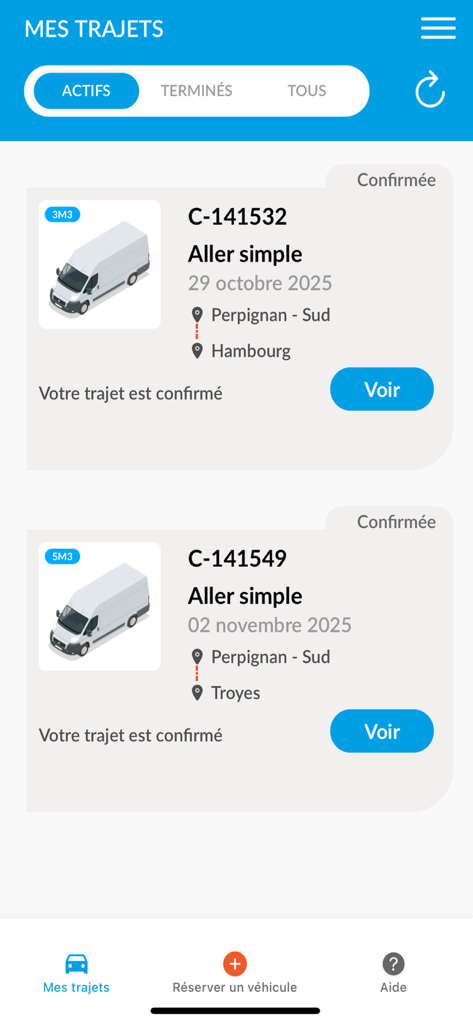 City-Drop - Reservas de aluguel de van só de ida confirmadas no aplicativo City-Drop