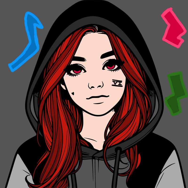 realistic girl with a hoodie