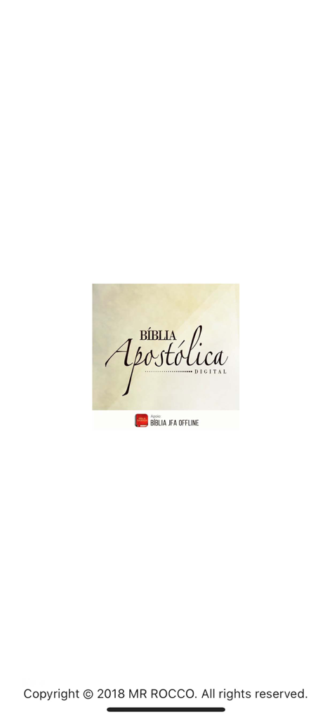 Bíblia Apostólica digital app splash screen showing the title on a parchment background