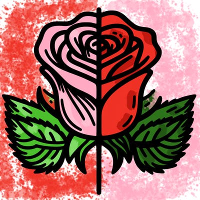 rose split down middle