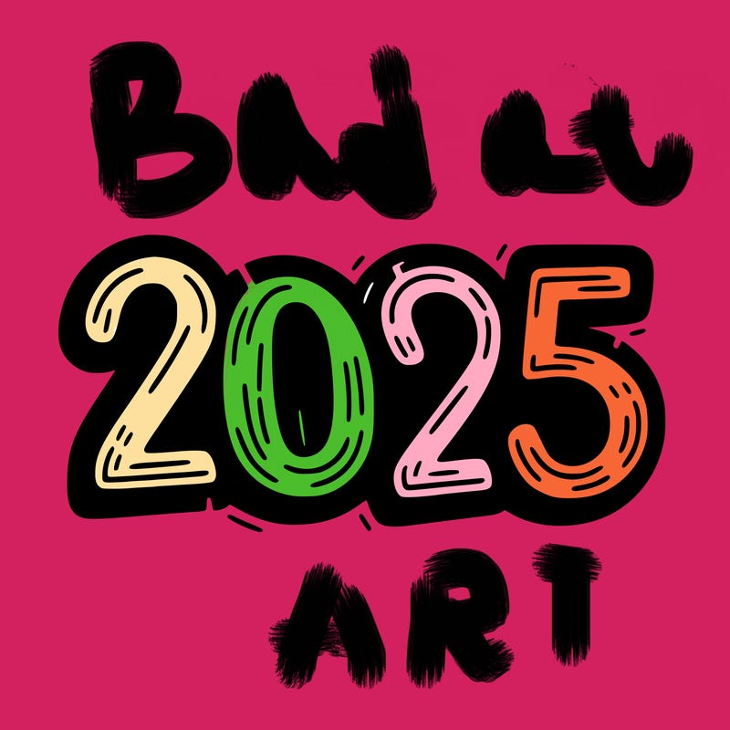 one line scrawled numbers sketch design “2025”