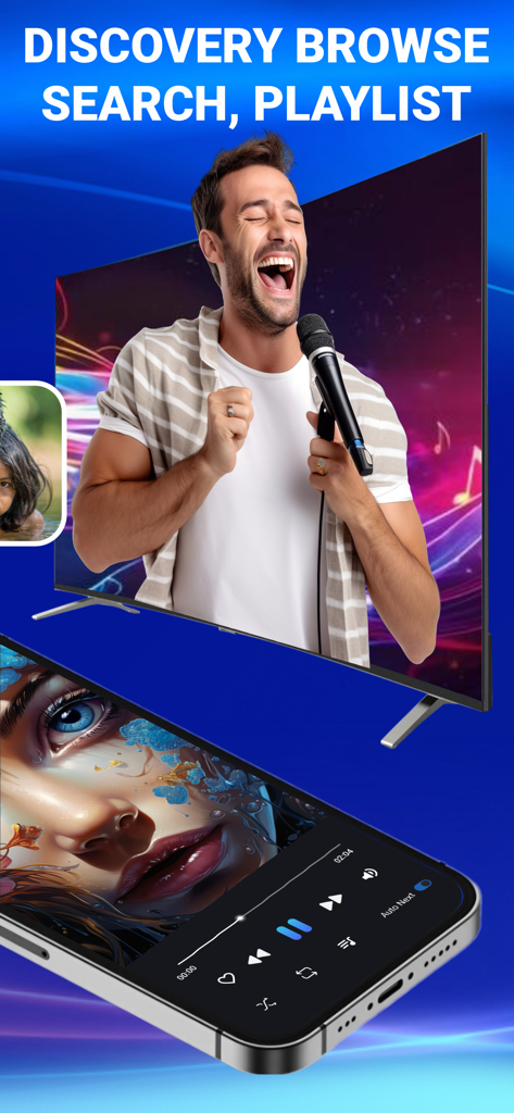 AllShare Cast for TV - iPhone screen mirroring a singing video to a smart TV using AllShare Cast.