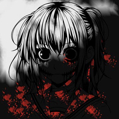 realistic horror anime girl character