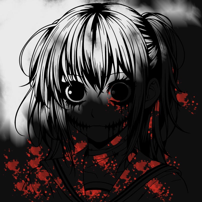 realistic horror anime girl character