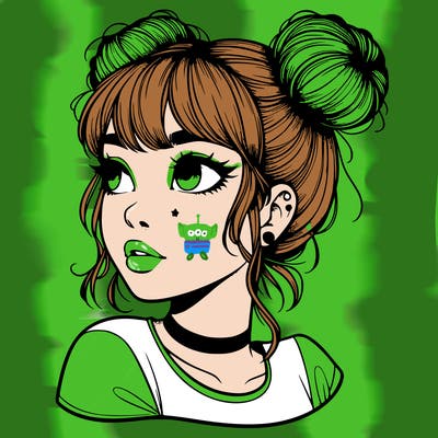 realistic girl with spacebuns