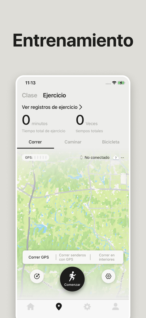 STF Time - STF Time app interface showing GPS training map and workout tracking