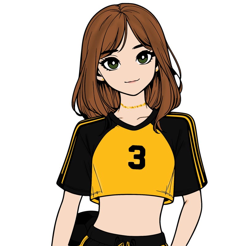 realistic girl wearing soccer jersey