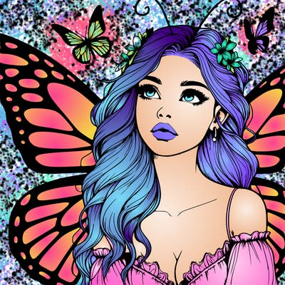 butterfly fairy realistic girl