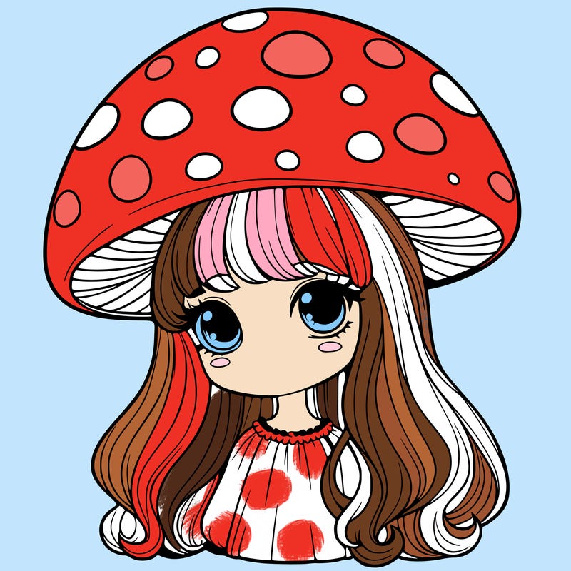 realistic mushroom girl