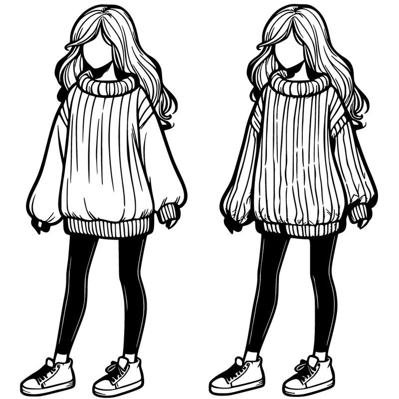 girl in legging ans baggy sweater