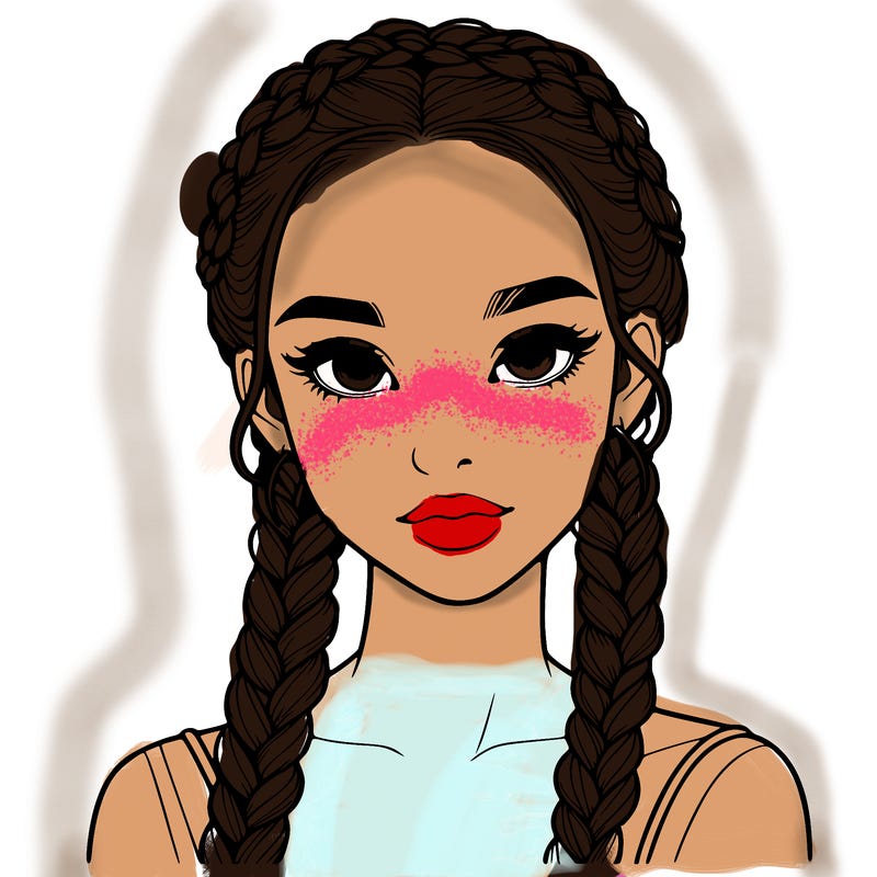 realistic girl with braids