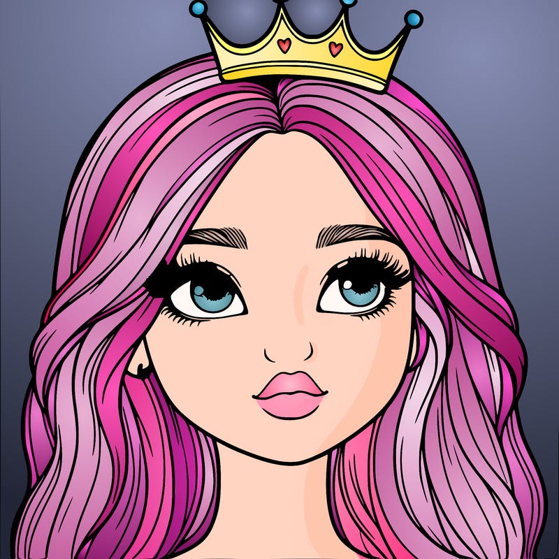 a realistic girl with a crown on