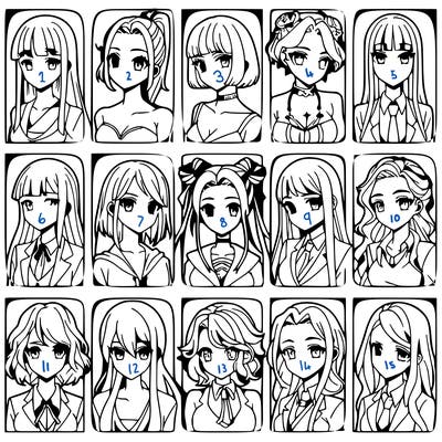 girls that look diffrent anime