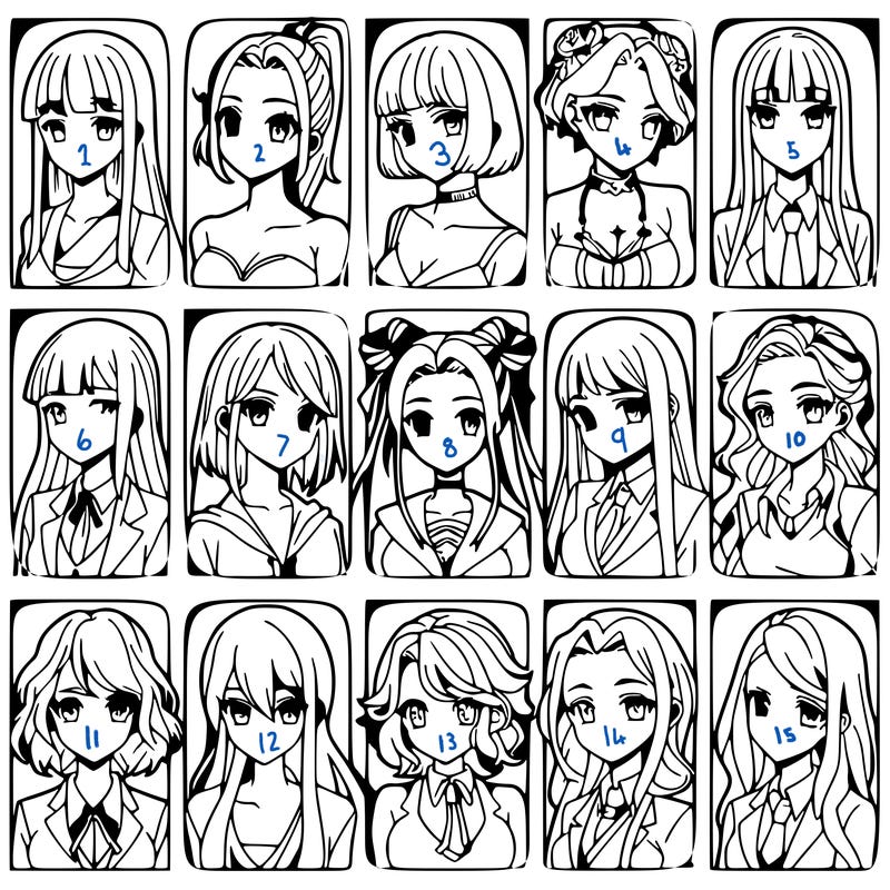 girls that look diffrent anime