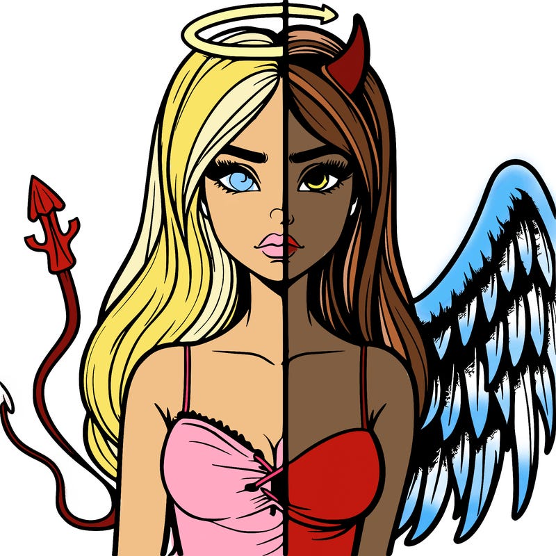 devil vs angel realistic girl