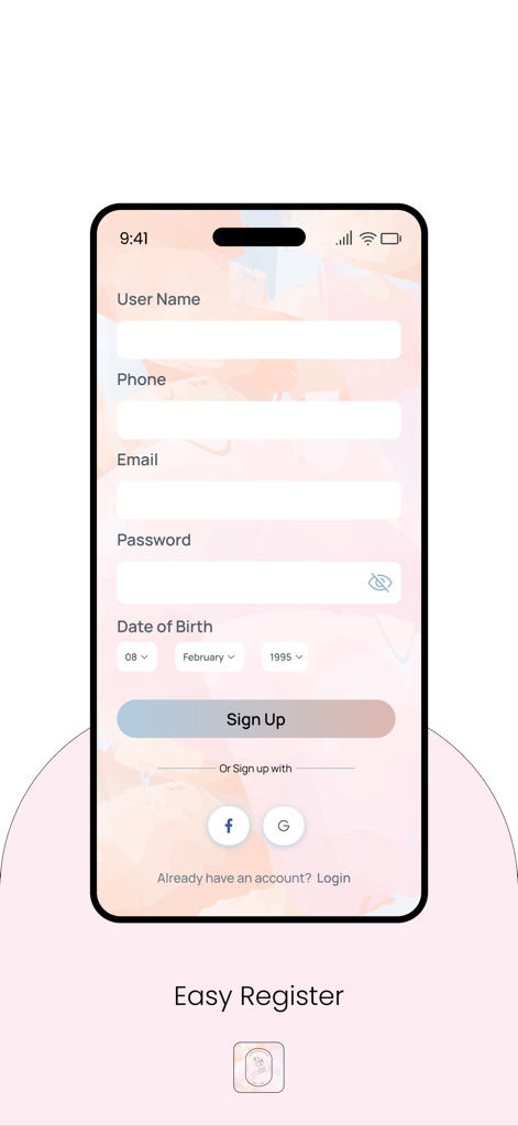 Barbie's Studio - Sign up page for Barbie's Studio app showing registration fields for user name, phone, and email