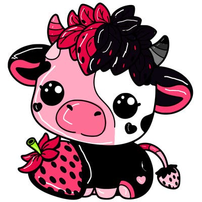 cute strawberry cow