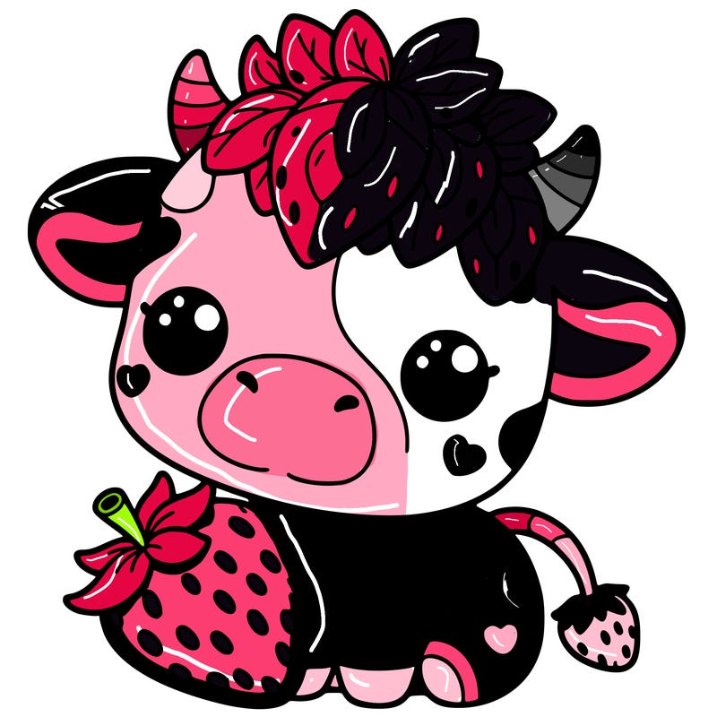 cute strawberry cow