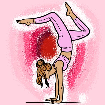a woman doing a handstand