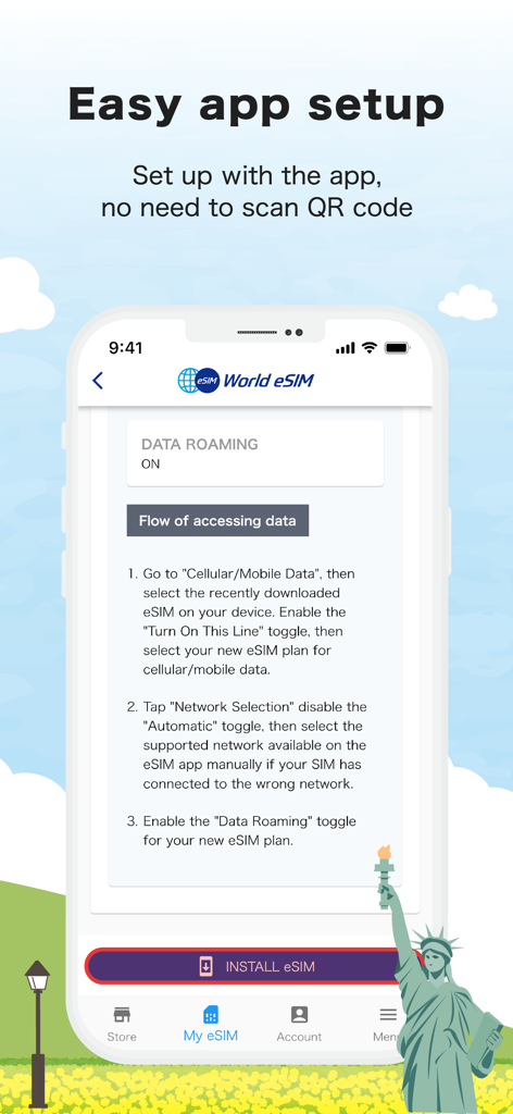 Schritt-für-Schritt-Anleitung für die einfache eSIM-Einrichtung in der World-eSIM App