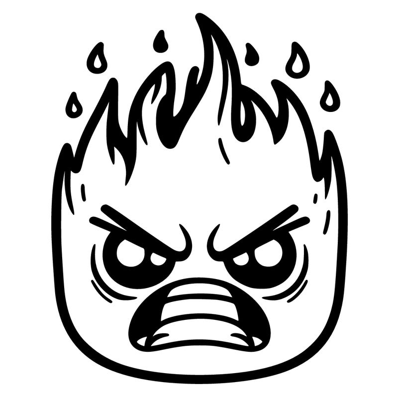 anger face on fire inside out