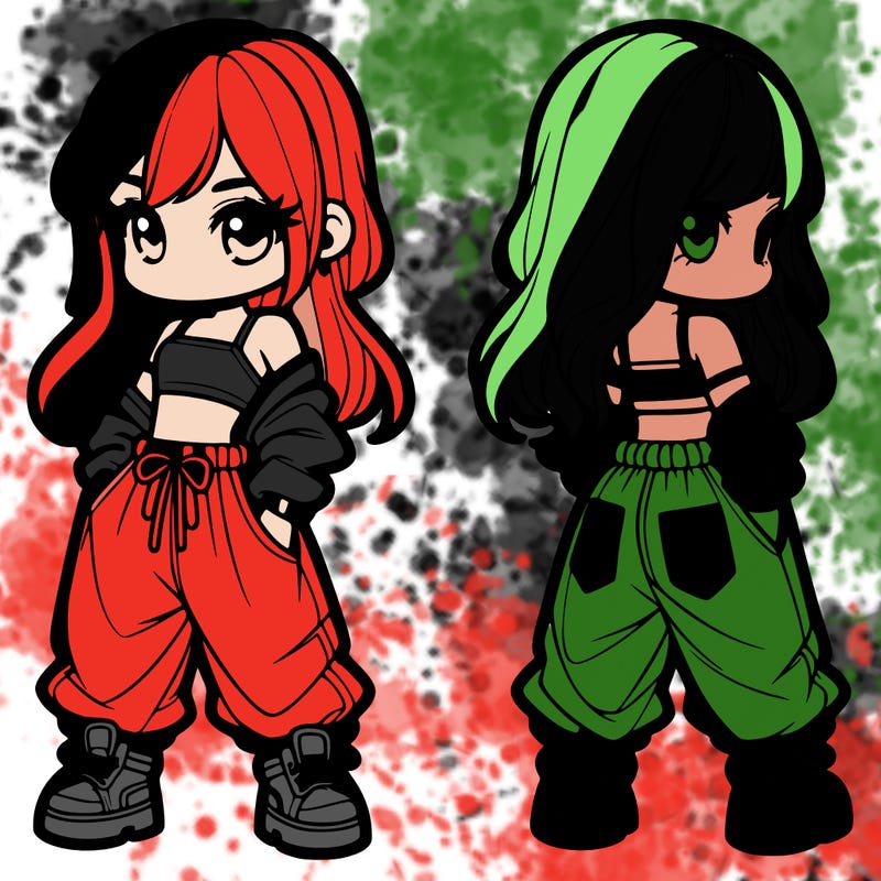 girl in crop top and baggy pants