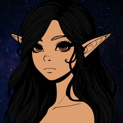 elf girl realistic dark fantasy