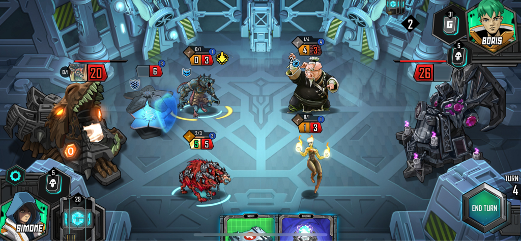 Mutants: Genesis - Gameplay de combat tactique de mutants dans une arène futuriste de Mutants Genesis.