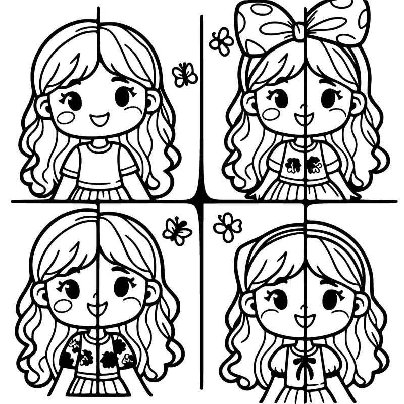 girl split into 4 areas