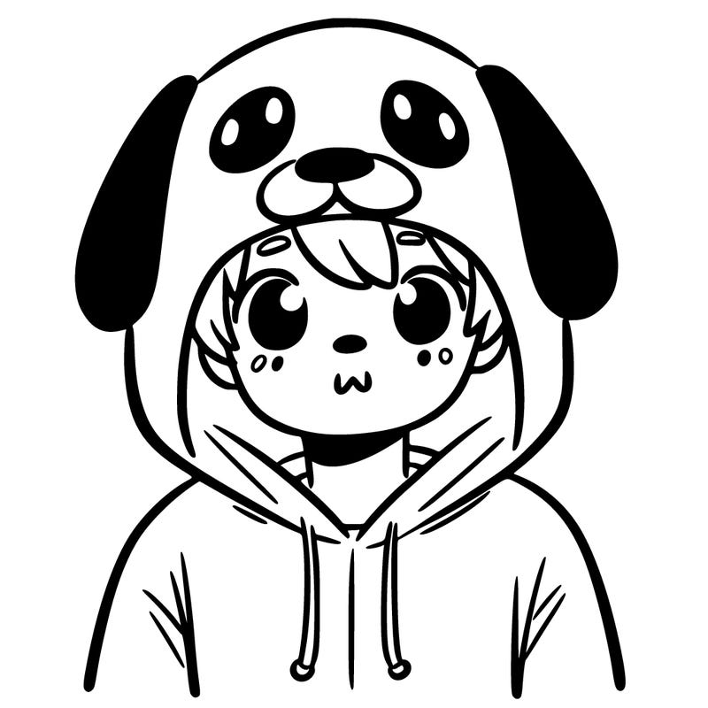 person in a dog onesie