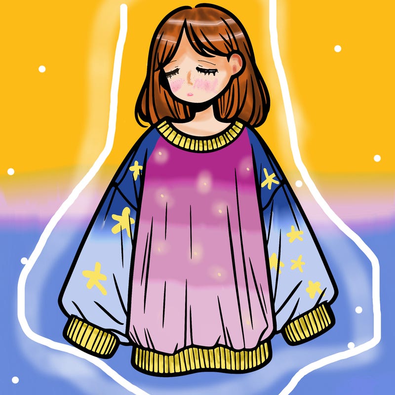 girl with baggy shirt