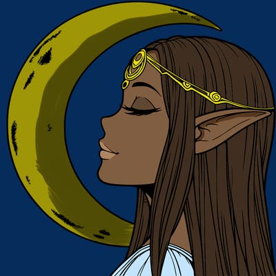 a realistic moon elf