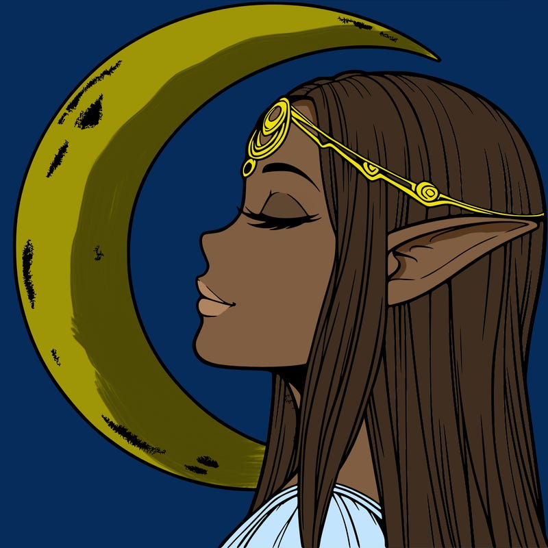 a realistic moon elf