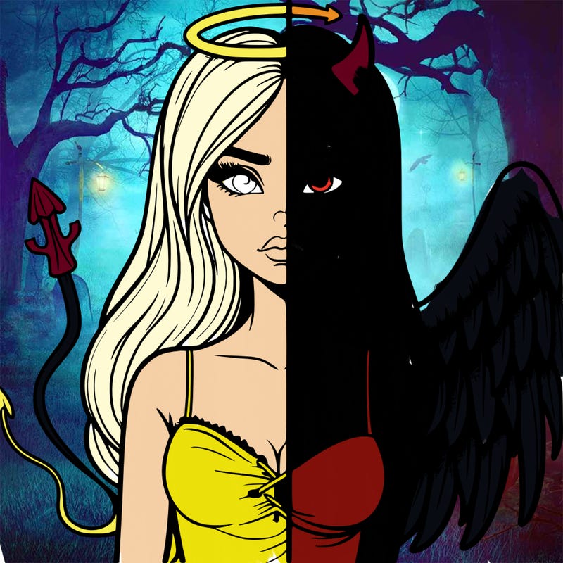 devil vs angel realistic girl