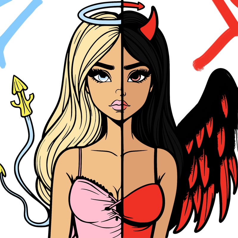 devil vs angel realistic girl