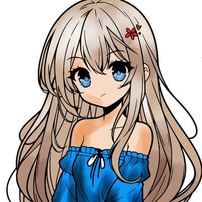 cute anime girl with long hair