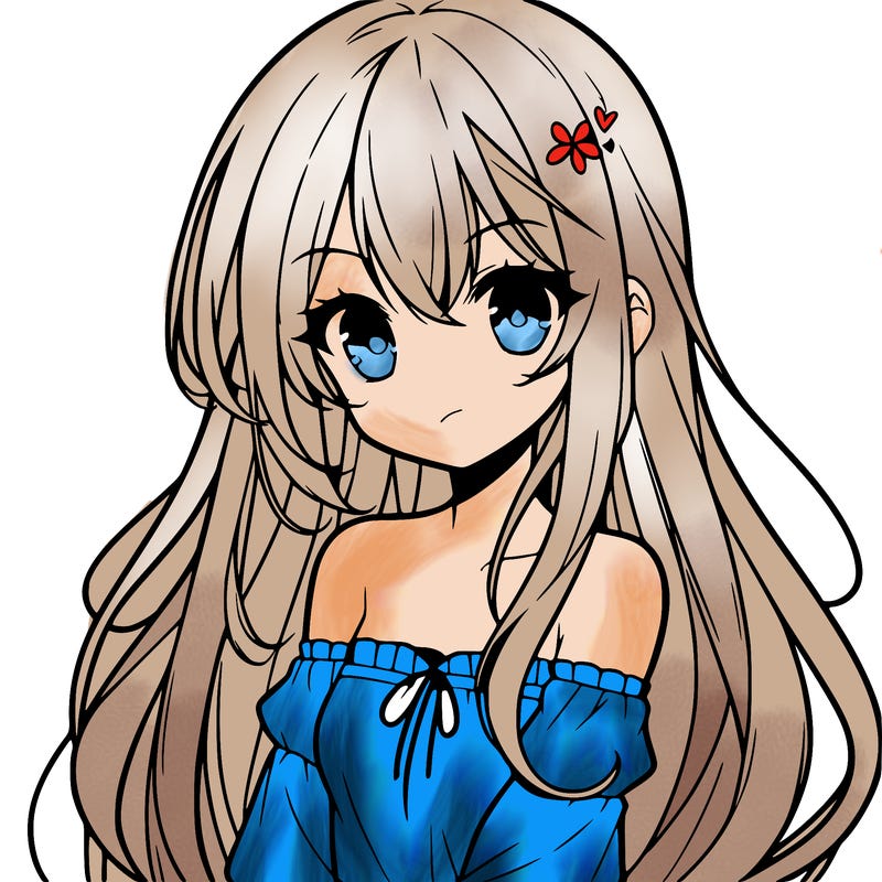 cute anime girl with long hair
