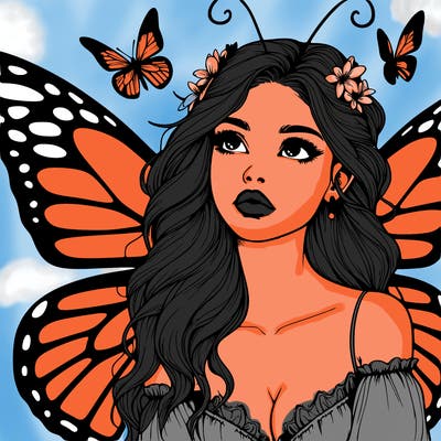 butterfly fairy realistic girl