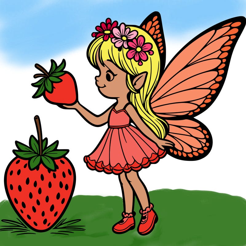 fairy with strawberry wings
